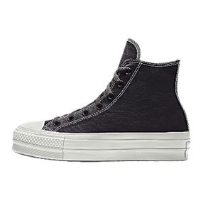 NWT Black lace black outer platform converse